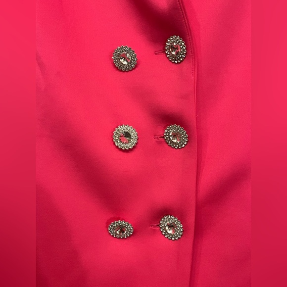 Cowboy Cowgirl Barbie Pink Metal Fringe Bling Button Jacket Dress Size Large - Picture 3 of 16